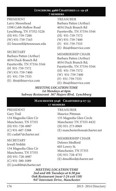 2013 Directory - District 12-O Lions Club