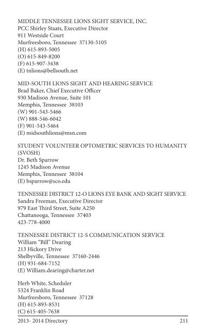 2013 Directory - District 12-O Lions Club