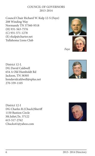 2013 Directory - District 12-O Lions Club