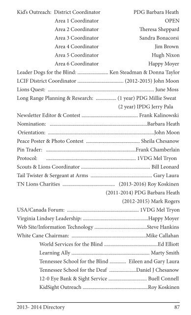 2013 Directory - District 12-O Lions Club