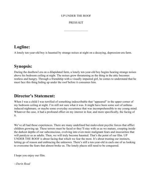 film synopsis template