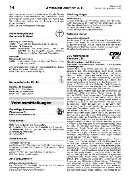 Amtsblatt KW 47 - Zimmern ob Rottweil