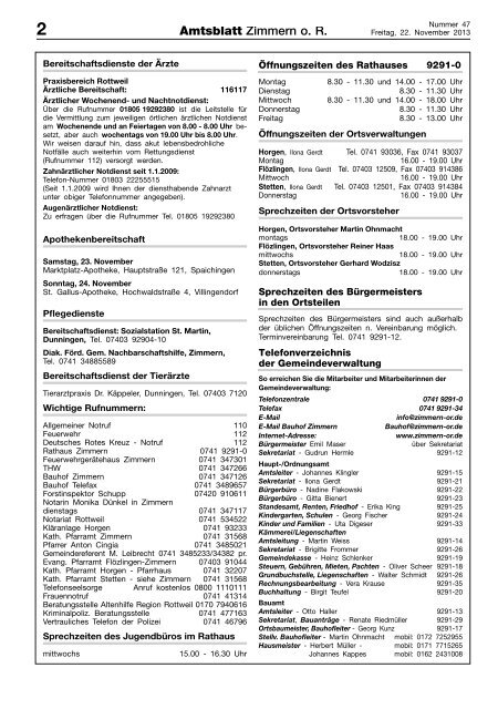 Amtsblatt KW 47 - Zimmern ob Rottweil