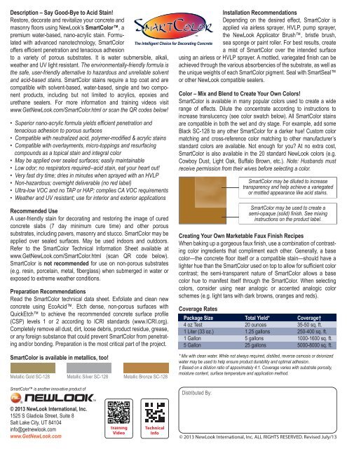 standard color selection chart - Decorative Concrete Stains