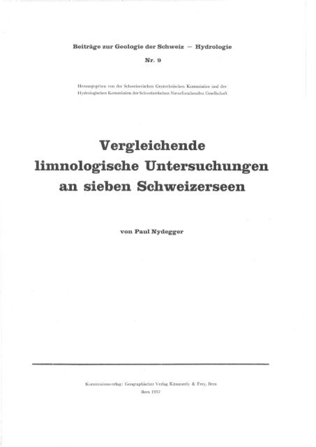 Vergleichende limnologische Untersuchungen an sieben ...