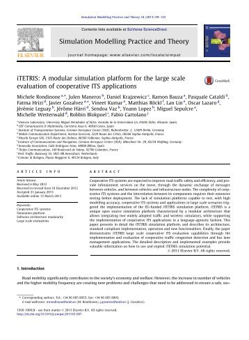 iTETRIS: A modular simulation platform for the large scale ... - Uwicore