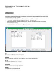 Konfiguration der TuringMaschine in Java