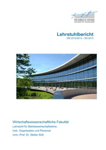 Lehrstuhlbericht - Lehrstuhl für BWL, insb. Organisation und Personal