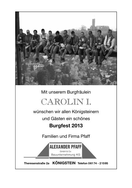 Das Festbuch 2013 als pdf-Datei - des Burgverein Königstein eV