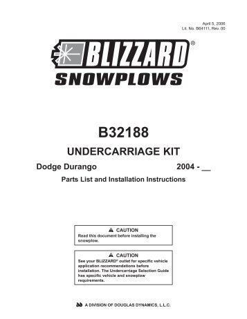 PL/II Undercarriage Kit Dodge Durango 2004-__ #B32188