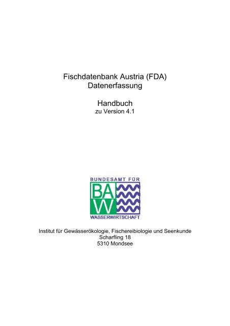 Handbuch FDA.Datenerfassung - Vorarlberg