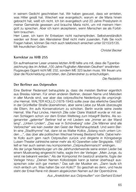 Weihnachten 2013 - Stadtgemeinschaft Tilsit eV - Ostpreußen