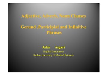 Adjective, Adverb, Noun Clauses Gerund ,Participial and Infinitive p ...