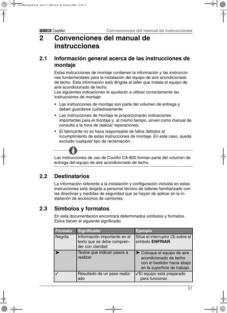 Instrucciones de montaje - Waeco