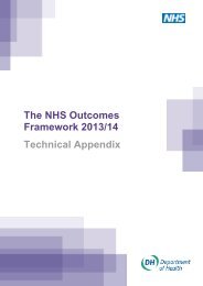 The NHS Outcomes Framework 2013/14 Technical Appendix - Gov.uk