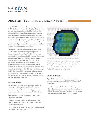 Argus IMRT Time-saving, automated QA for IMRT - Behestan Darman