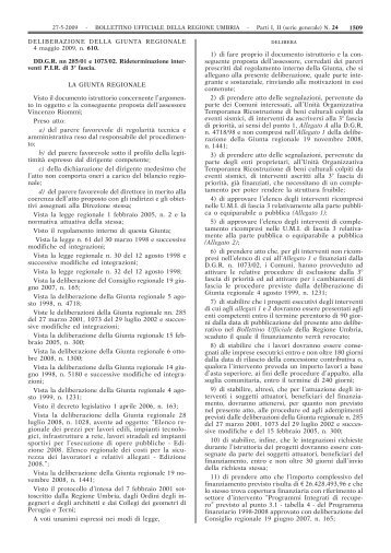 LA GIUNTA REGIONALE Visto il documento ... - Regione Umbria