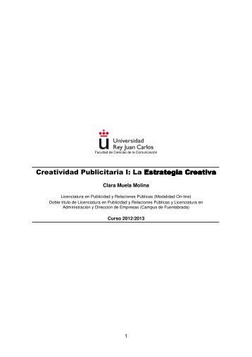 Creatividad Publicitaria I: La Estrategia Creativa strategia Creativa ...