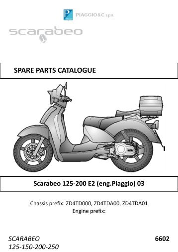SCARABEO 125-150-200-250 6602 SPARE PARTS CATALOGUE ...