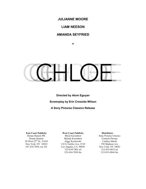 julianne moore liam neeson amanda seyfried - Sony Pictures Classics
