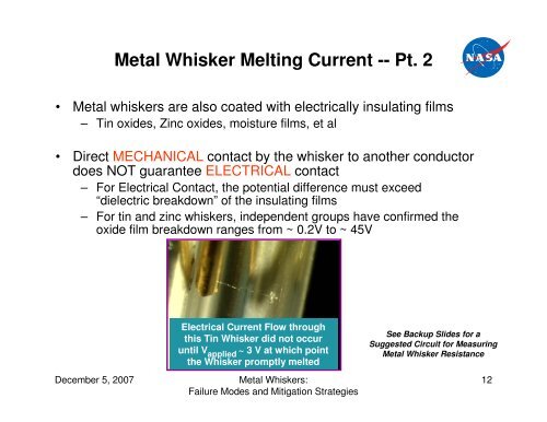 Metal Whiskers: Failure Modes & Mitigation Strategies - NEPP - NASA