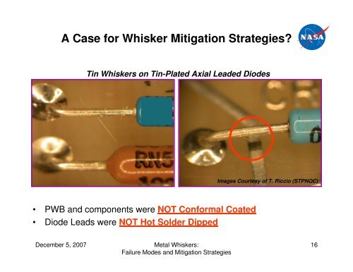 Metal Whiskers: Failure Modes & Mitigation Strategies - NEPP - NASA