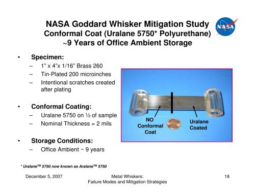 Metal Whiskers: Failure Modes & Mitigation Strategies - NEPP - NASA