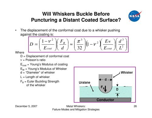 Metal Whiskers: Failure Modes & Mitigation Strategies - NEPP - NASA