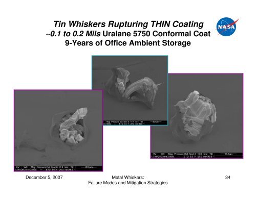 Metal Whiskers: Failure Modes & Mitigation Strategies - NEPP - NASA