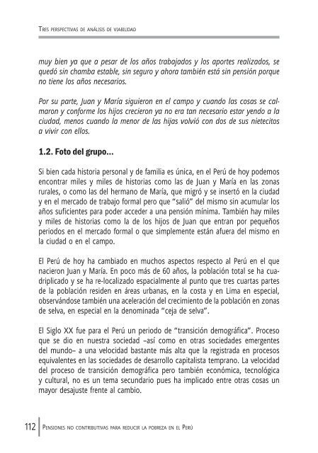 Pensiones no contributivas para reducir la pobreza en el PerÃº