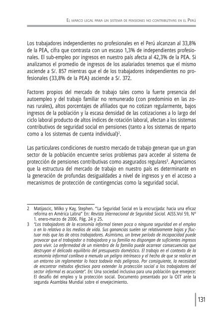 Pensiones no contributivas para reducir la pobreza en el PerÃº