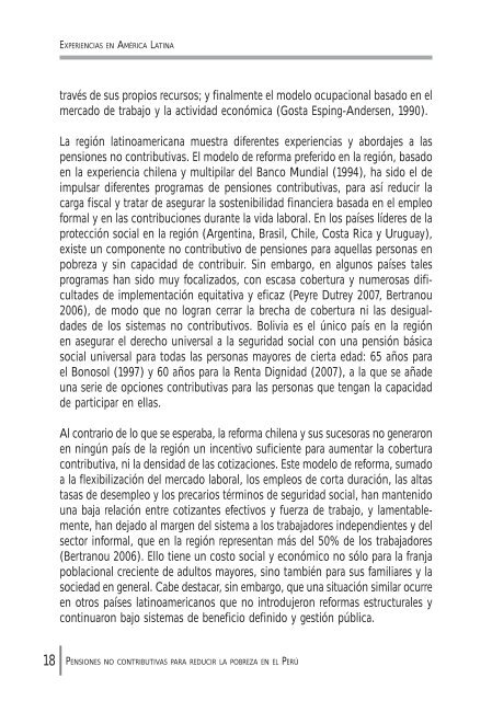 Pensiones no contributivas para reducir la pobreza en el PerÃº