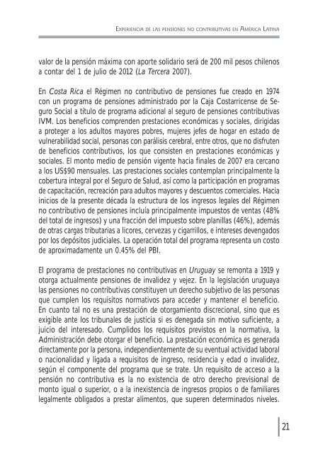 Pensiones no contributivas para reducir la pobreza en el PerÃº