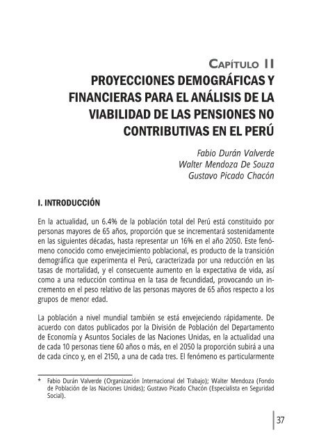 Pensiones no contributivas para reducir la pobreza en el PerÃº