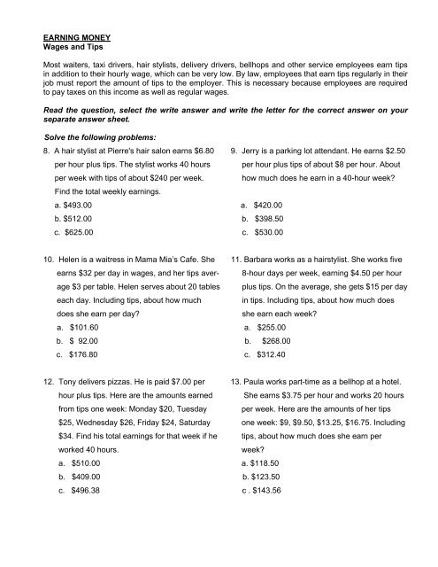 Earning Money Hourly Wage