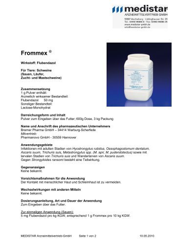 Frommex Â® - MEDISTAR Arzneimittelvertrieb GmbH