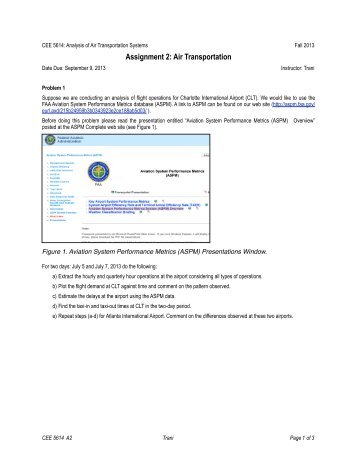 Assignment 2 - Air Transportation Systems Lab (ATSL)