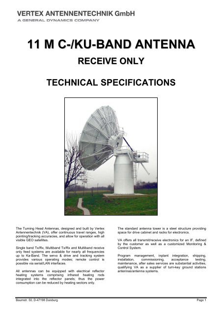 11 m c-/ku-band antenna receive only technical ... - Linetest.ru