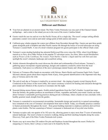 Download the entire Press Kit - Terranea Resort