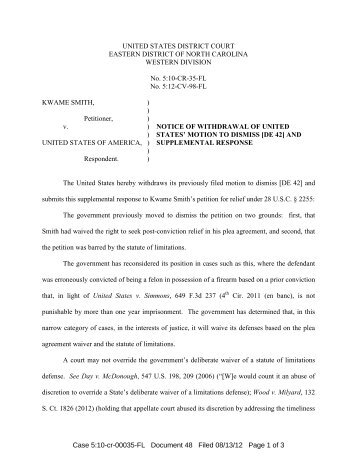 Smith--US Notice of Withdrawal of Motion to Dismiss.pdf