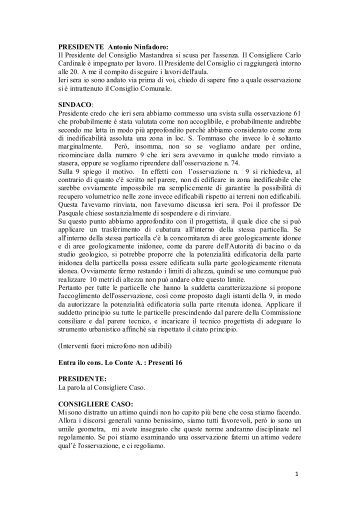 Esame osservazioni presentate al P.U.C. - Comune di Ariano Irpino