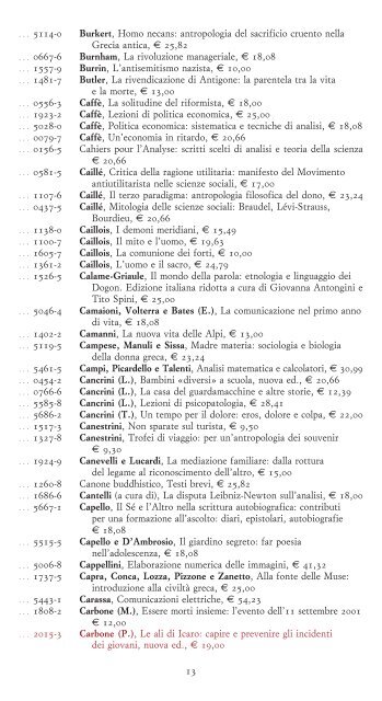 Scarica il listino in formato PDF - Bollati Boringhieri Editore