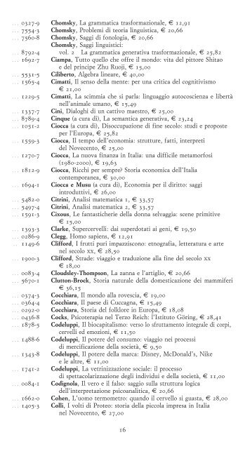 Scarica il listino in formato PDF - Bollati Boringhieri Editore