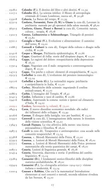 Scarica il listino in formato PDF - Bollati Boringhieri Editore