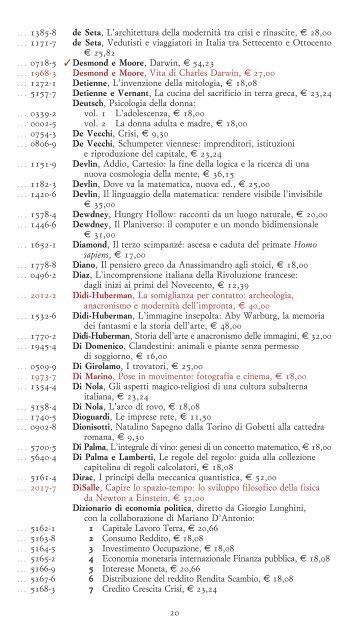 Scarica il listino in formato PDF - Bollati Boringhieri Editore