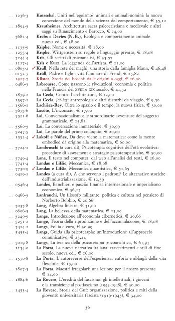 Scarica il listino in formato PDF - Bollati Boringhieri Editore