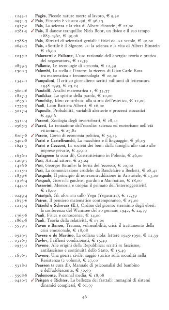 Scarica il listino in formato PDF - Bollati Boringhieri Editore