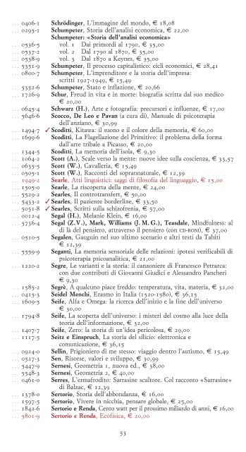 Scarica il listino in formato PDF - Bollati Boringhieri Editore