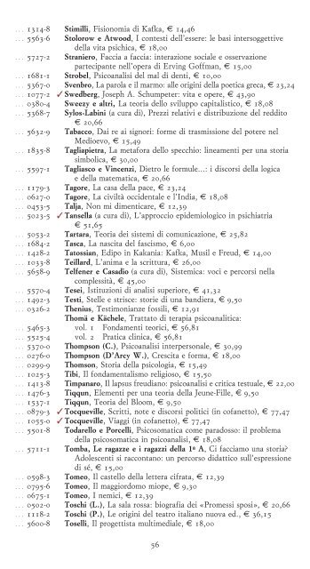 Scarica il listino in formato PDF - Bollati Boringhieri Editore