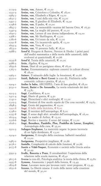 Scarica il listino in formato PDF - Bollati Boringhieri Editore